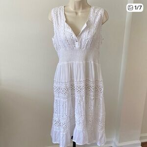 Me 2 Magic Anthropologie White Lace Midi Dress XL